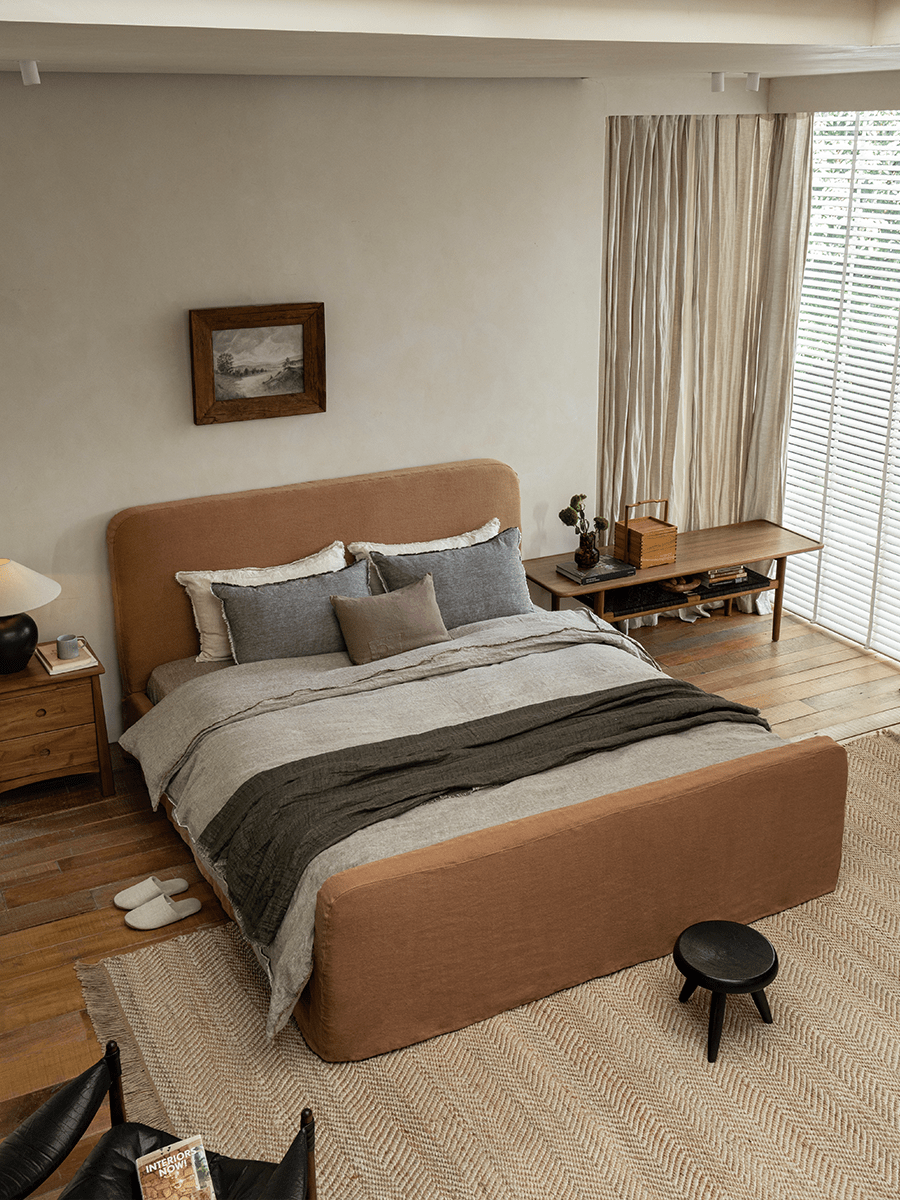 Guni Slipcover Linen Bed - ZM Home