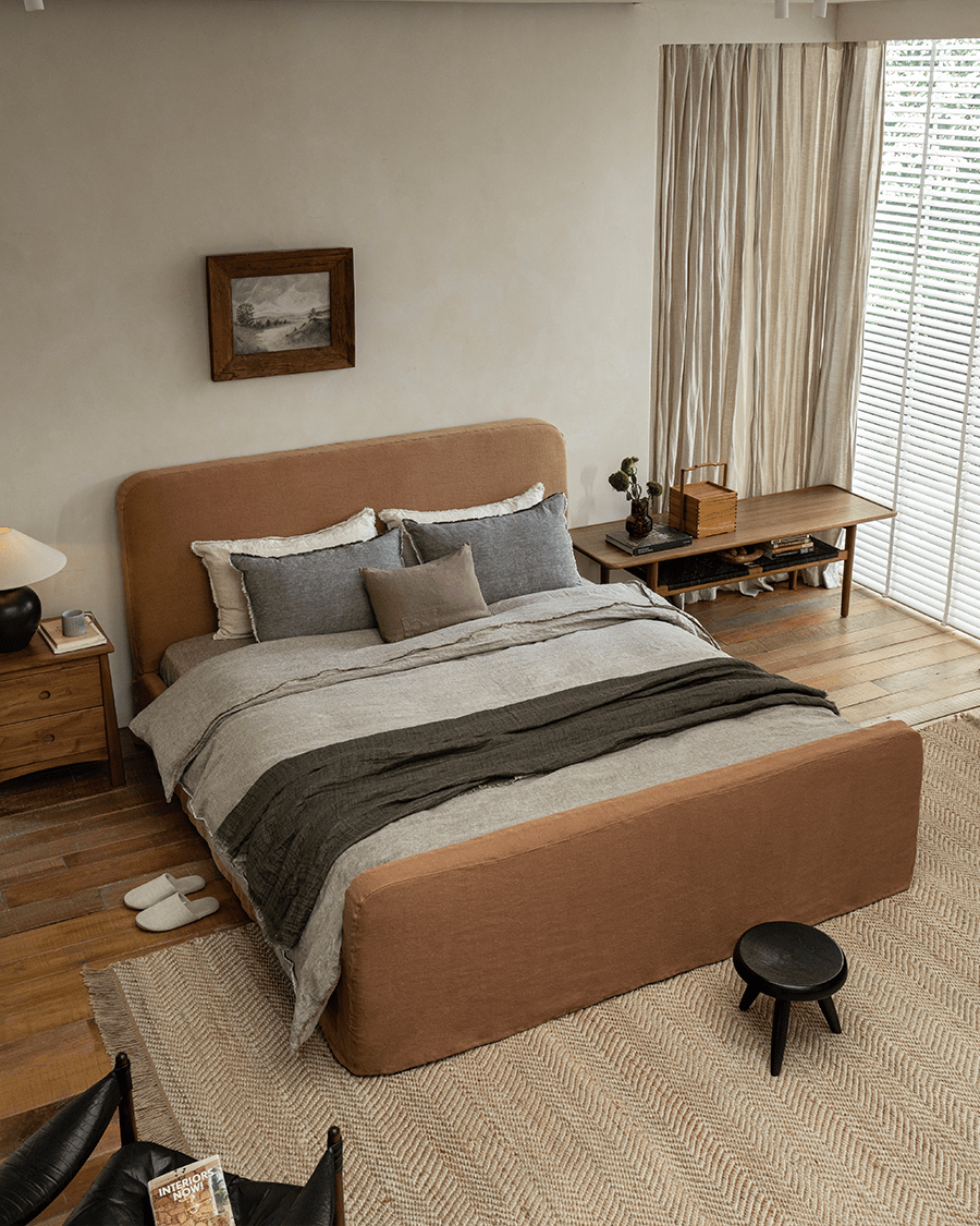Guni Slipcover Linen Bed - ZM Home