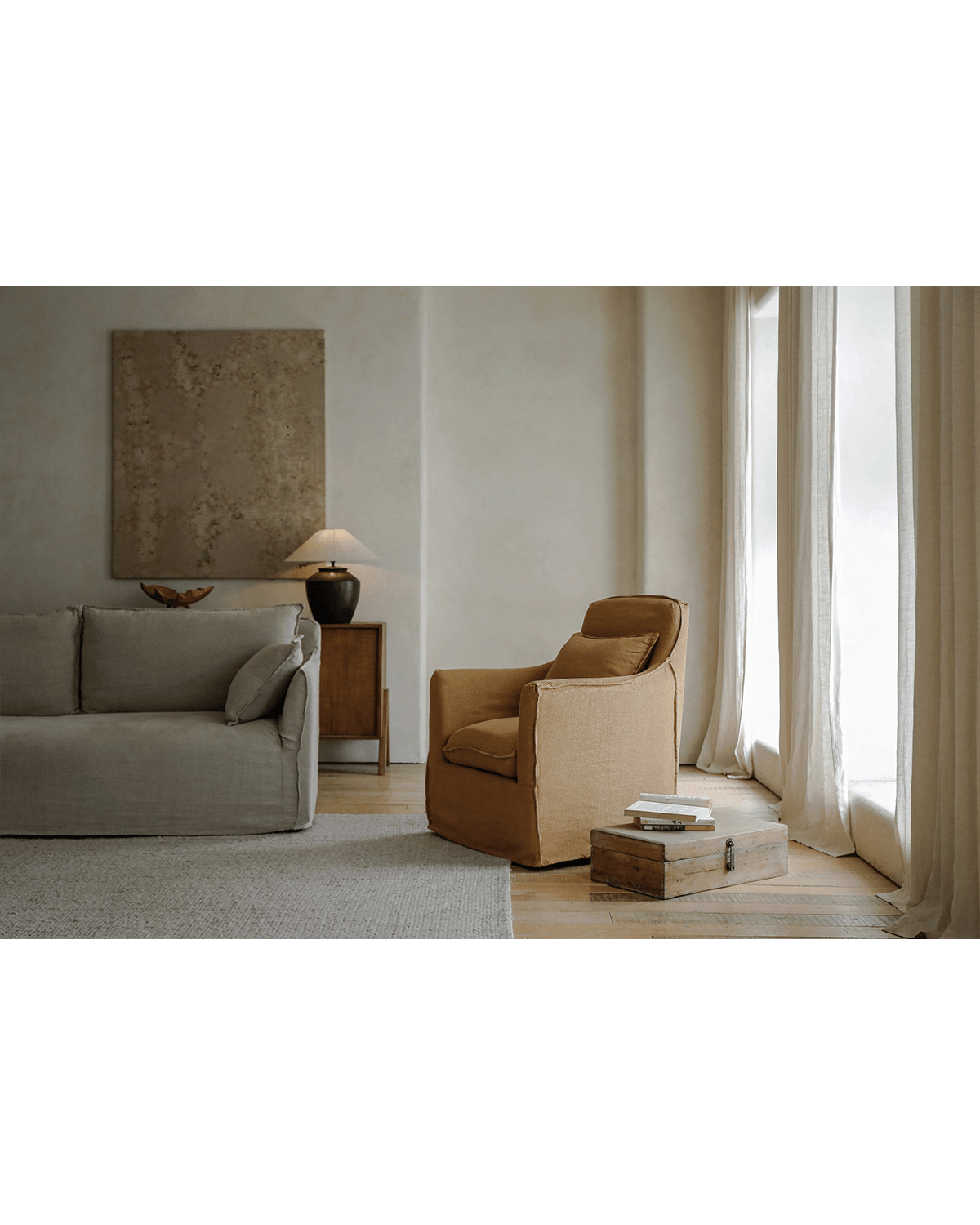 Sola Slipcovered Armchair - ZM Home