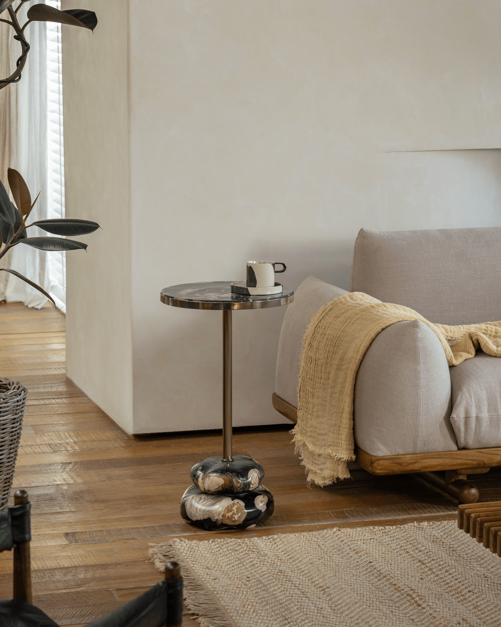 Lolli Petrified Wood Side Table - ZM Home