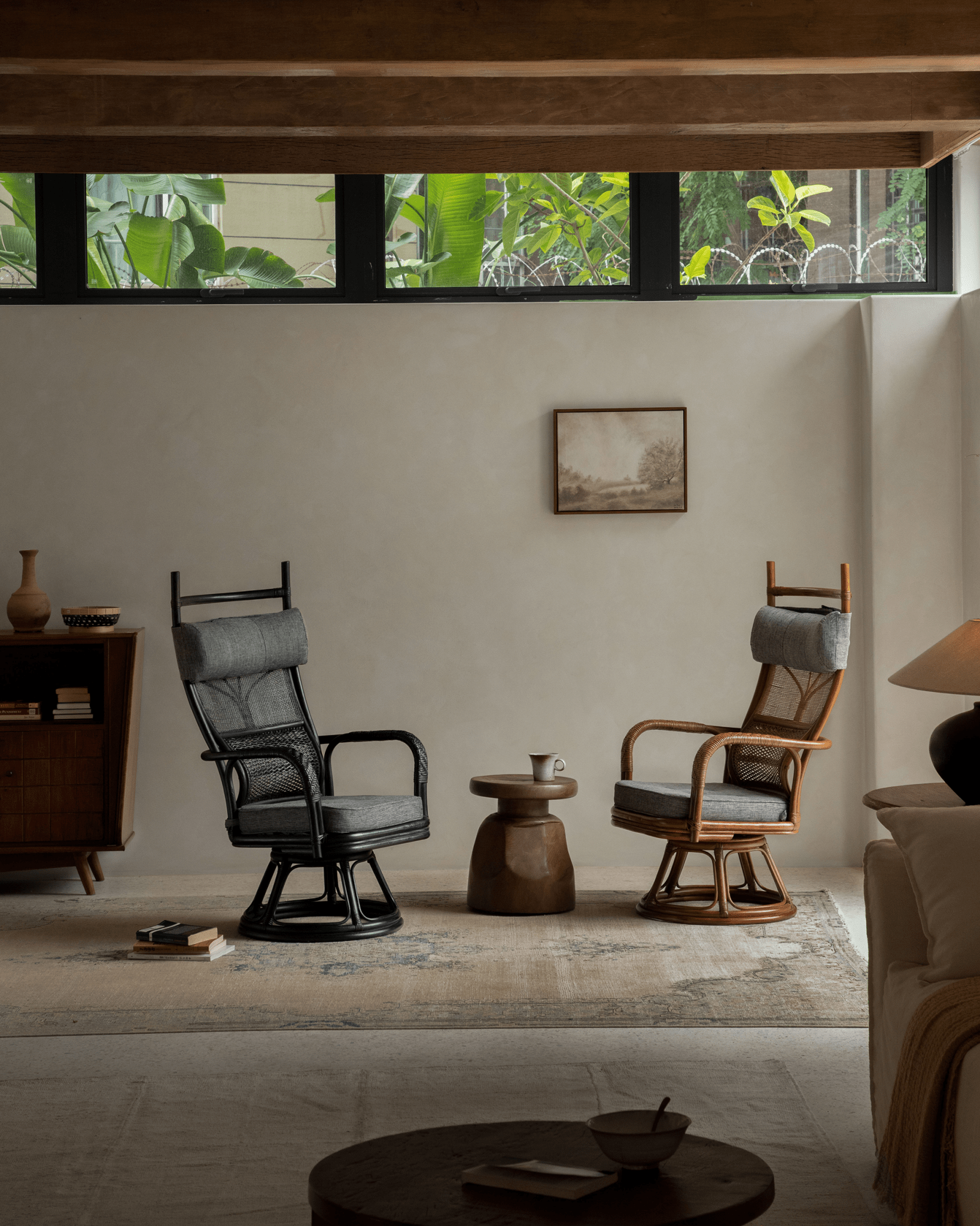 Gakusha Rattan Swivel Chair - ZM Home