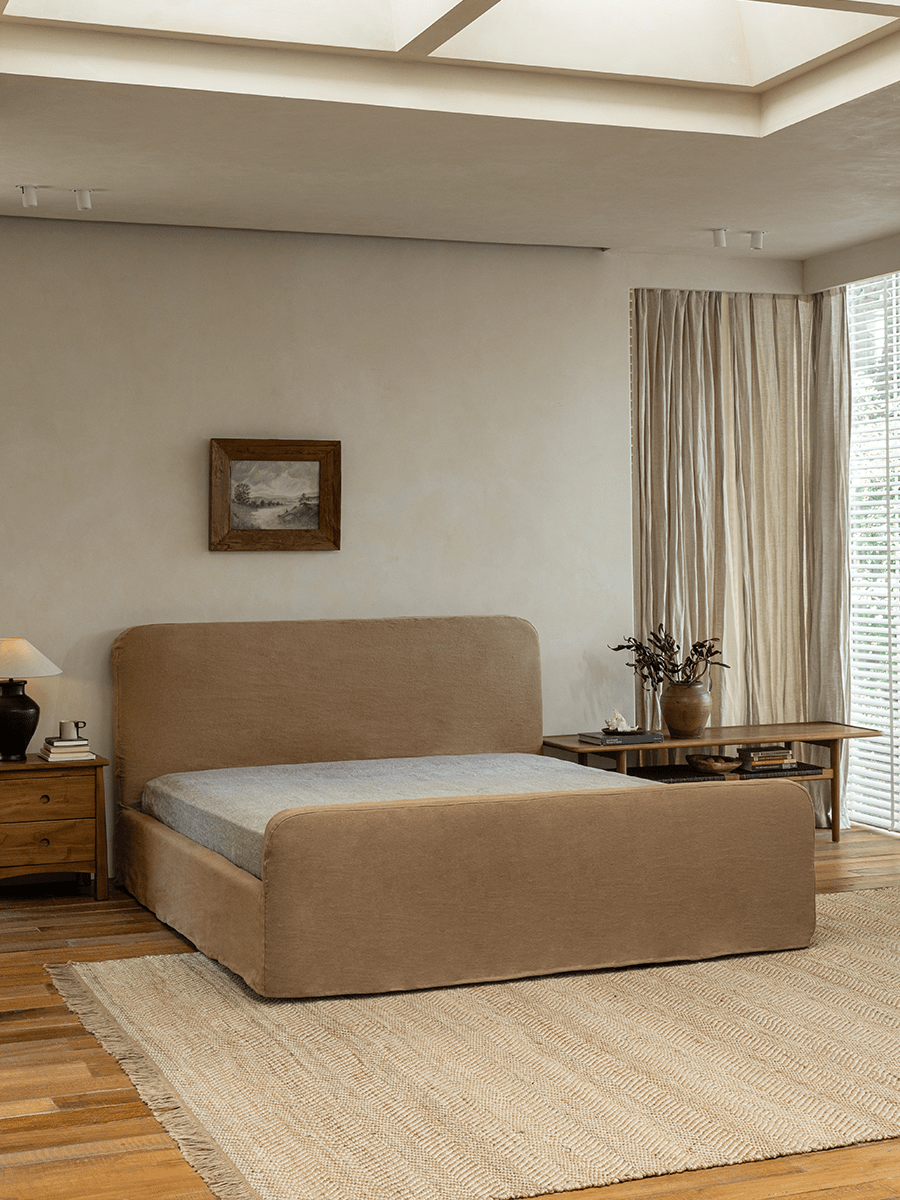 Guni Slipcover Linen Bed - ZM Home