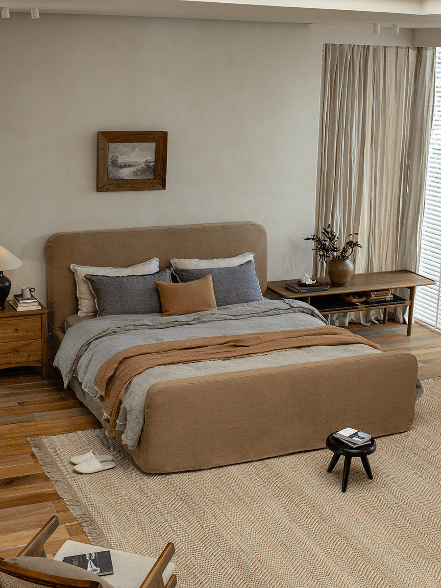 Guni Slipcover Linen Bed - ZM Home