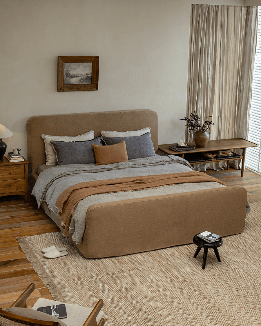 Guni Slipcover Linen Bed - ZM Home