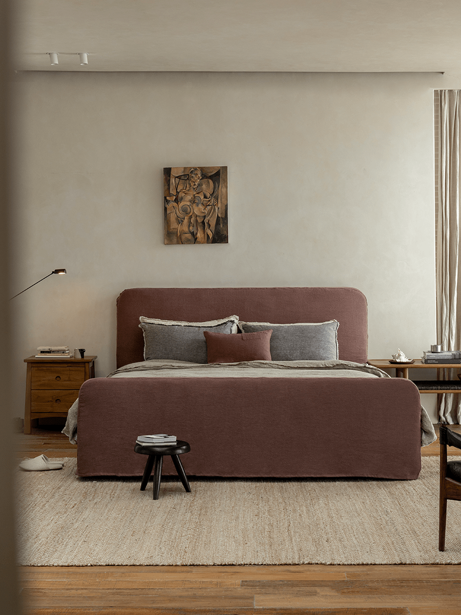 Guni Slipcover Linen Bed - ZM Home