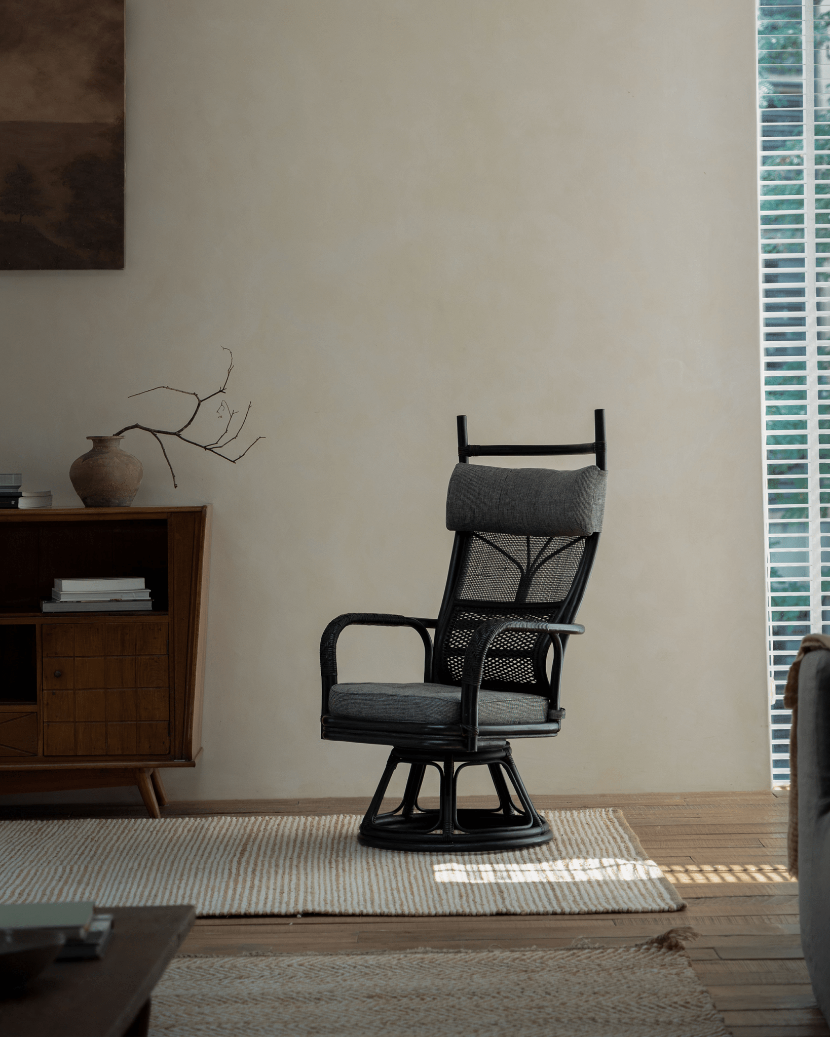 Gakusha Rattan Swivel Chair - ZM Home