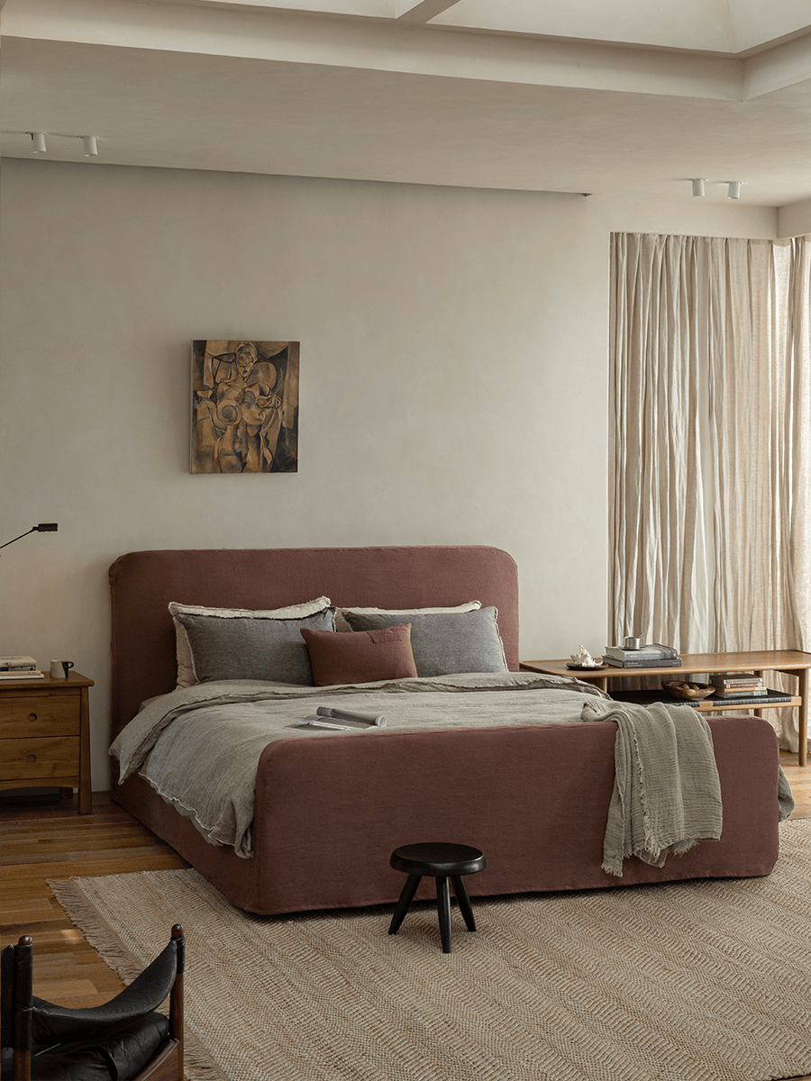 Guni Slipcover Linen Bed - ZM Home