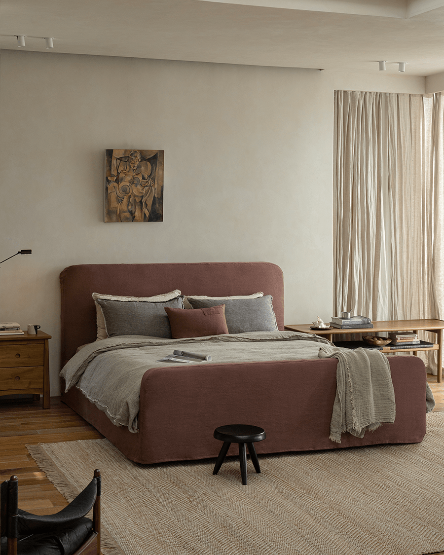 Guni Slipcover Linen Bed - ZM Home