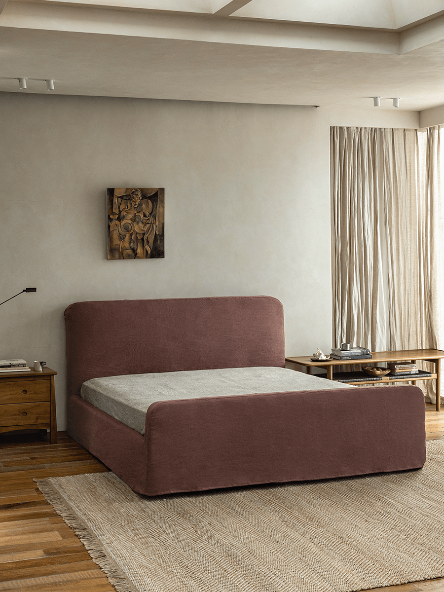 Guni Slipcover Linen Bed - ZM Home