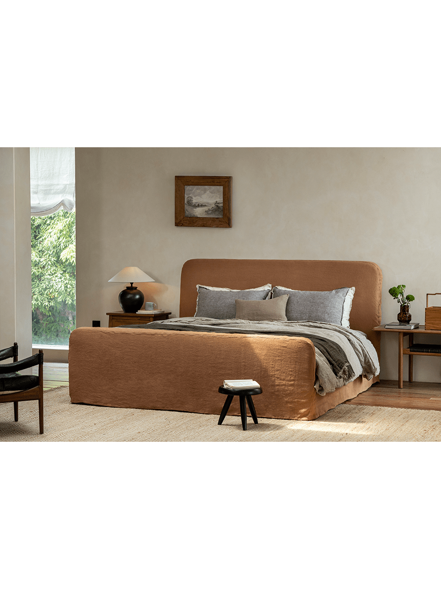 Guni Slipcover Linen Bed - ZM Home