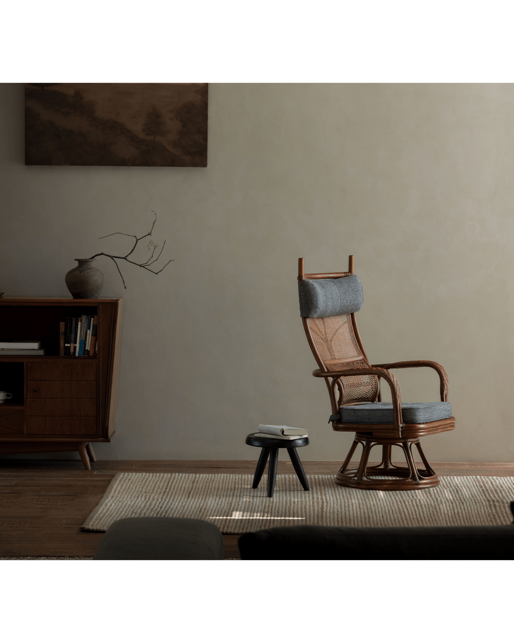 Gakusha Rattan Swivel Chair - ZM Home