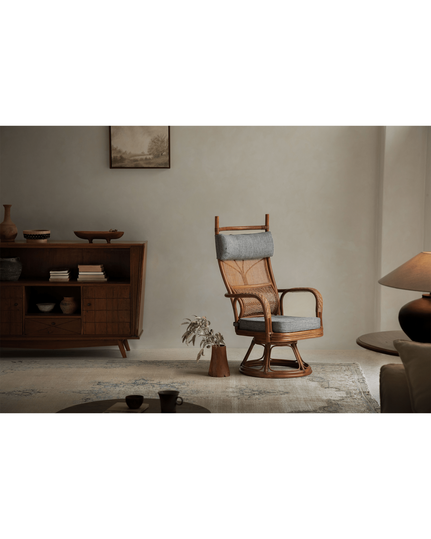 Gakusha Rattan Swivel Chair - ZM Home