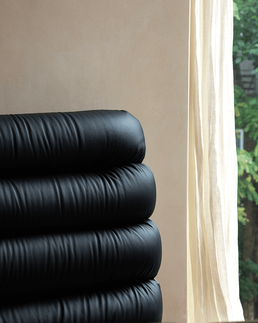 Seren Teak Leather Bed - ZM Home