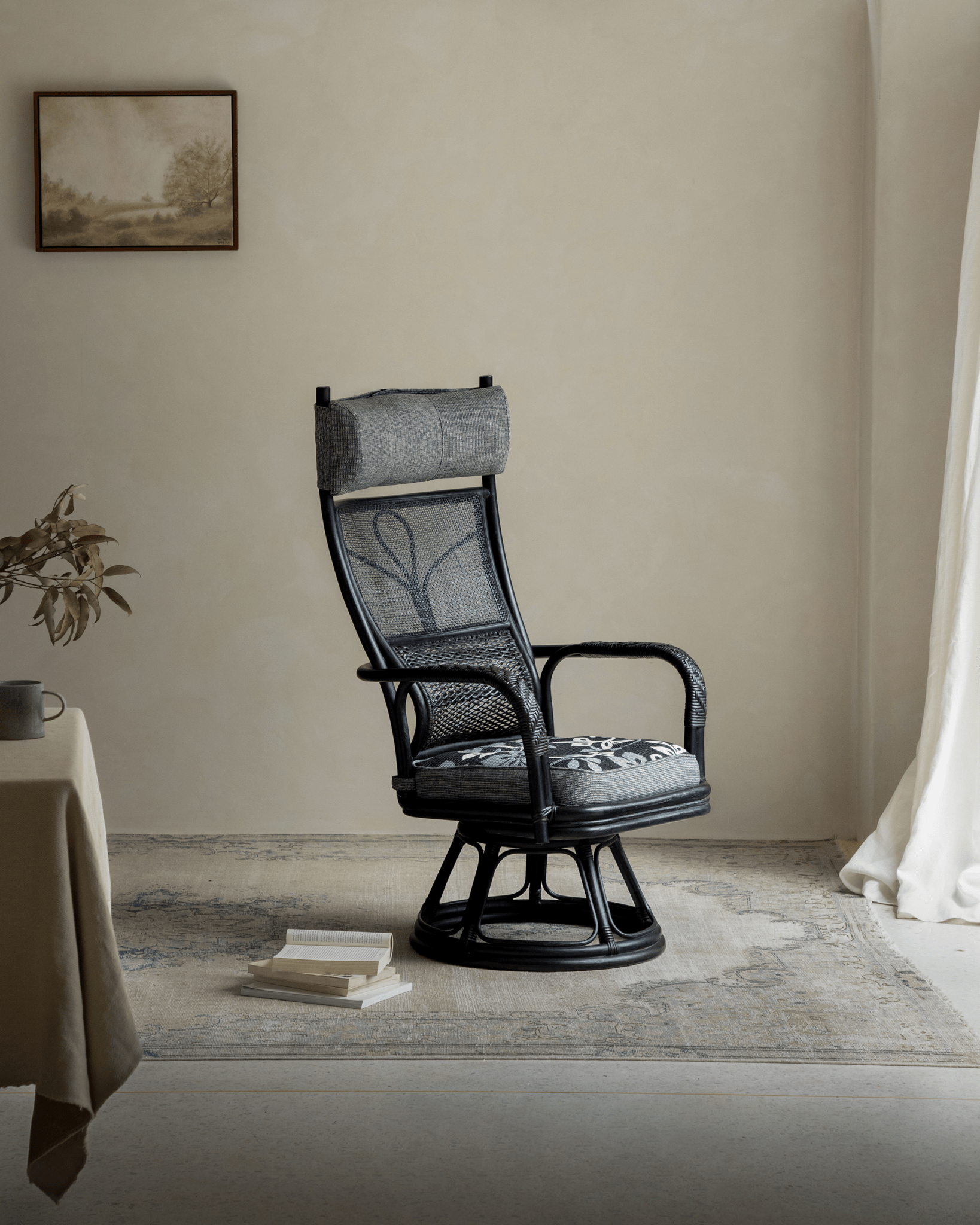 Gakusha Rattan Swivel Chair - ZM Home