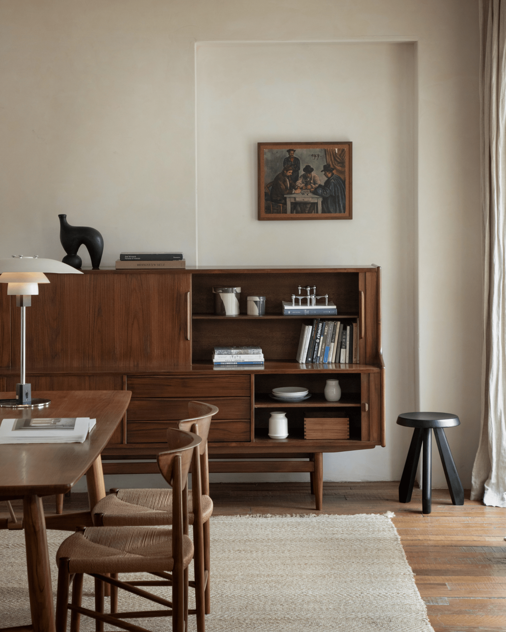Ibu Teak Sideboard in a modern living room, teak wood design, Scandinavian style