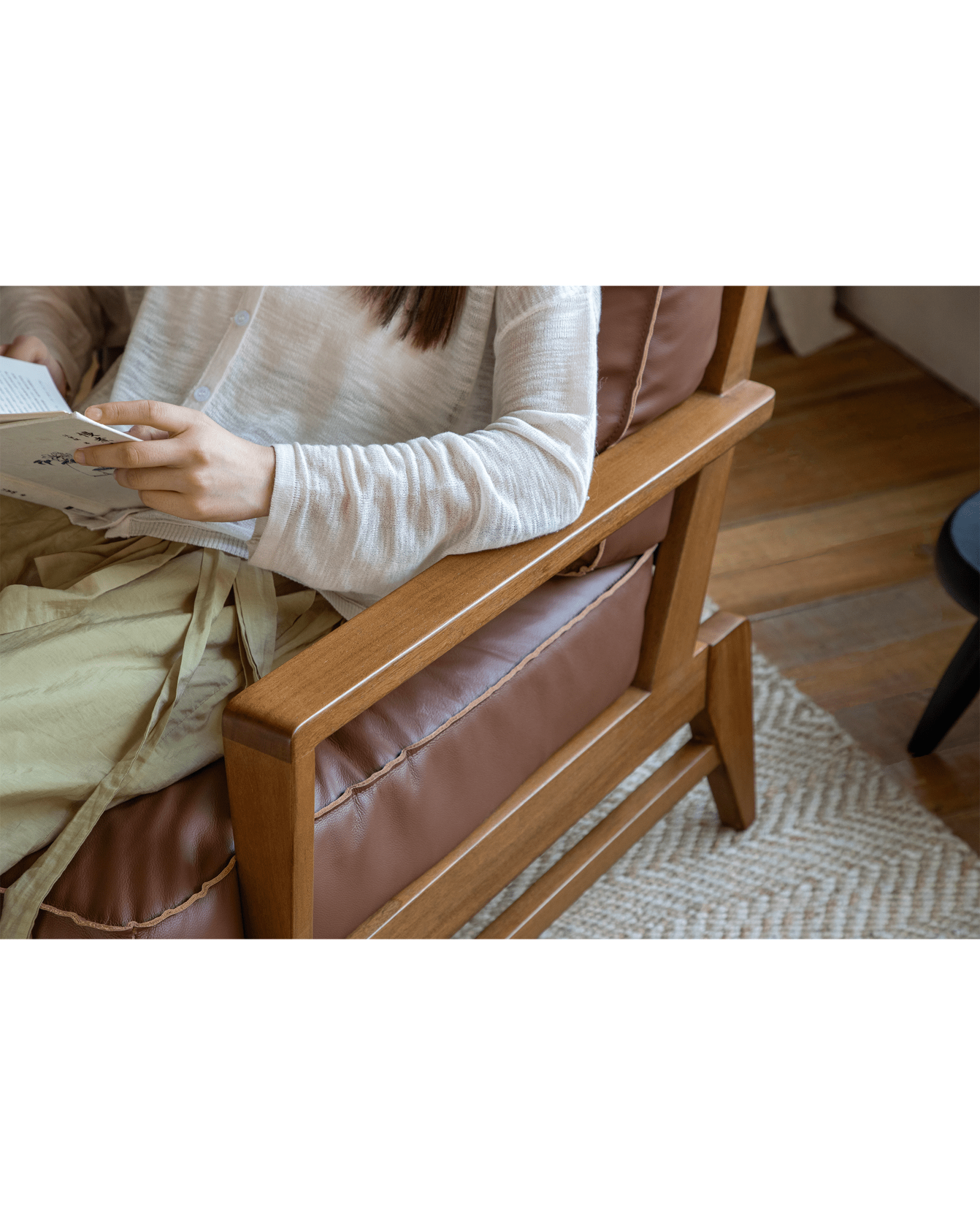 Rene Leather Lounge Chair - ZM Home