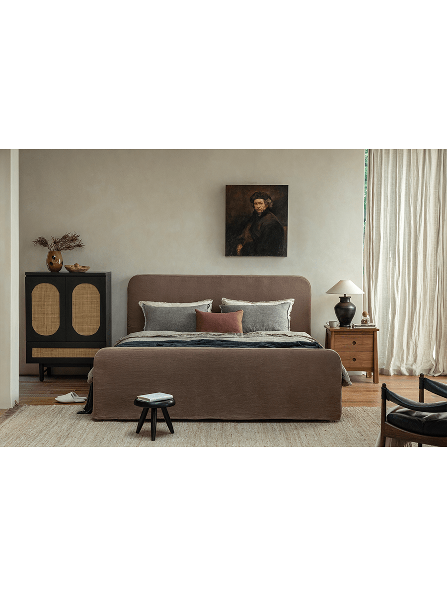Guni Slipcover Linen Bed - ZM Home