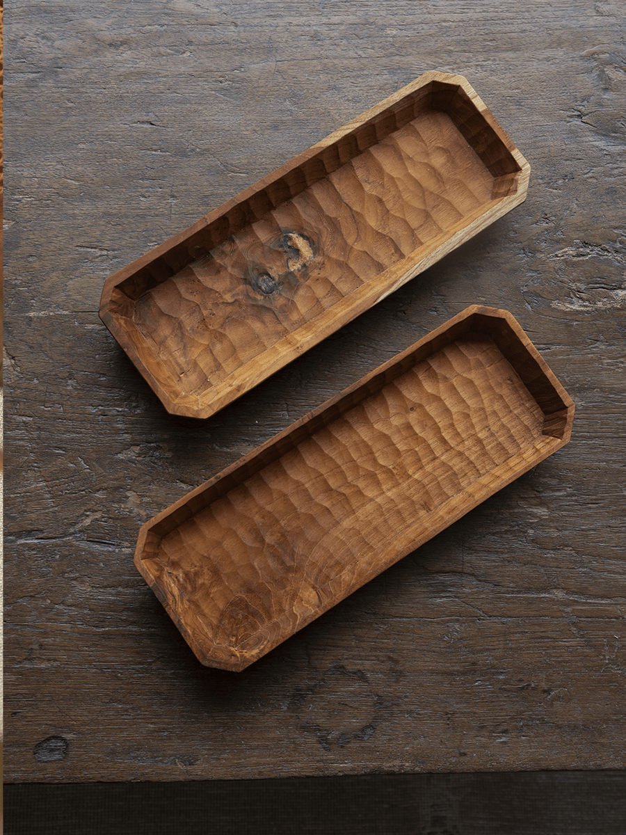 Abbey Teak Serving Tray 2PC - ZM Home