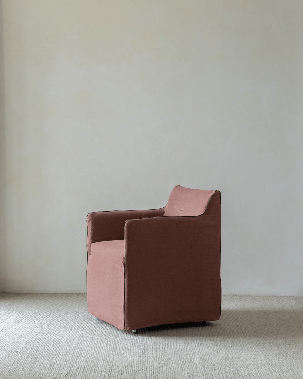 Linen Slipcover Lounge Chair | Removable Cover & Wheels - ZM Home