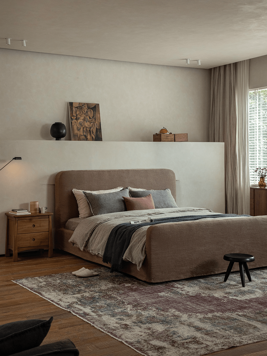 Guni Slipcover Linen Bed - ZM Home