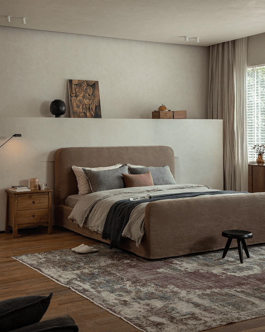 Guni Slipcover Linen Bed - ZM Home