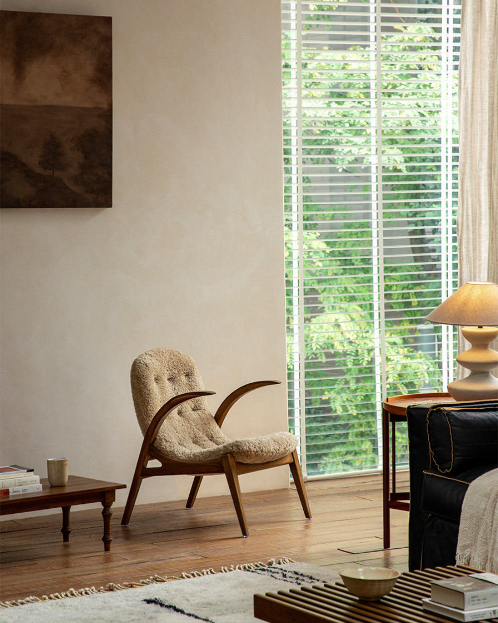 Arc Shearling Lounge Chair - ZM Home