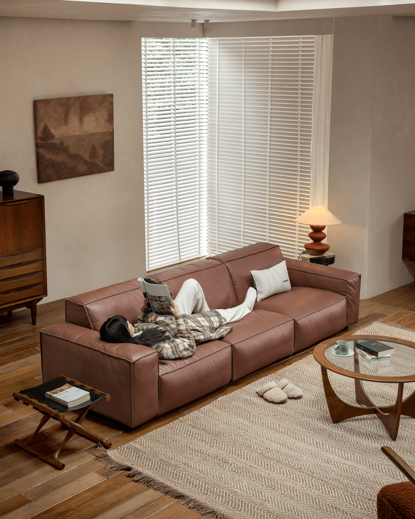 Botan Leather Sectional Sofa - ZM Home