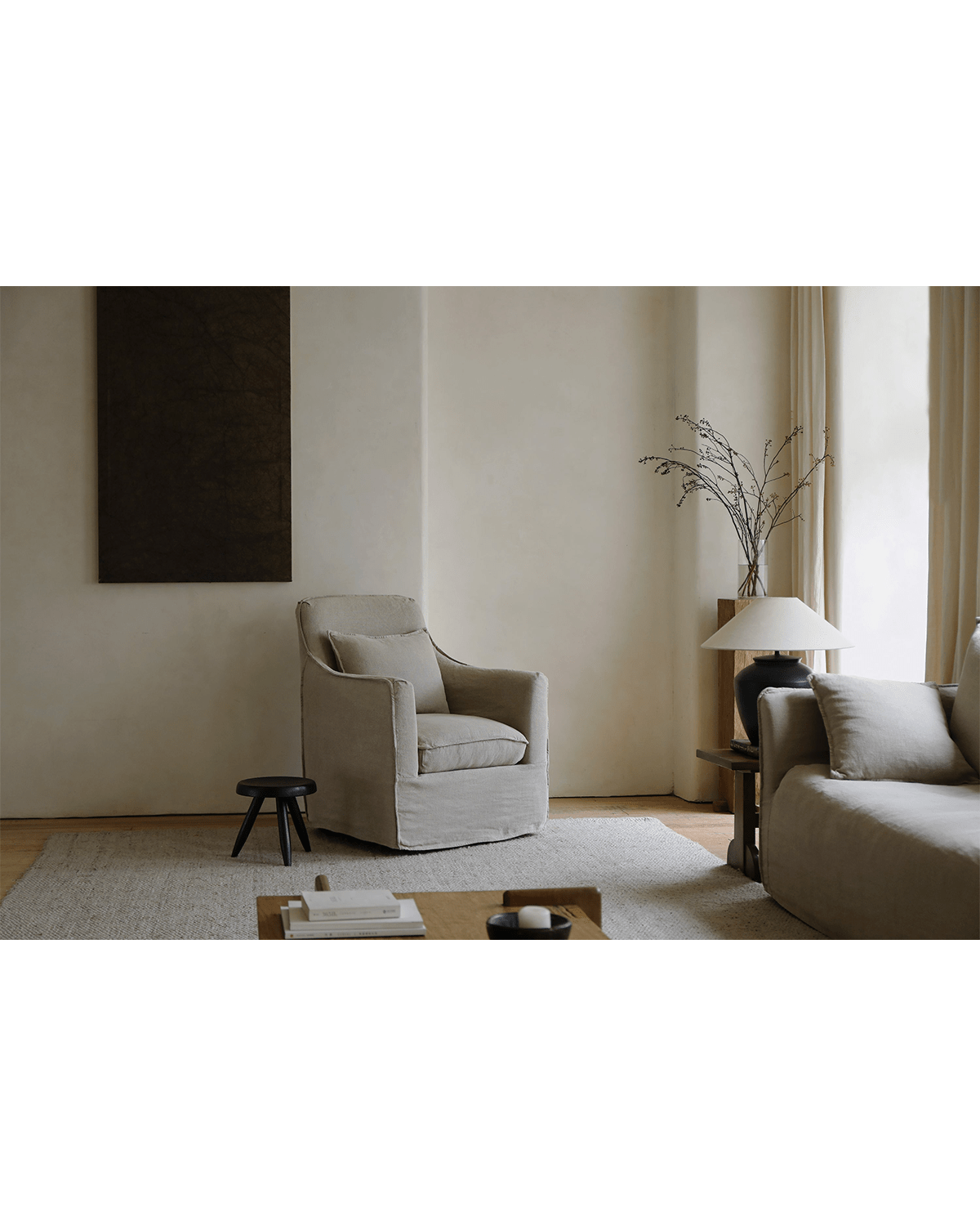 Sola Slipcovered Armchair - ZM Home