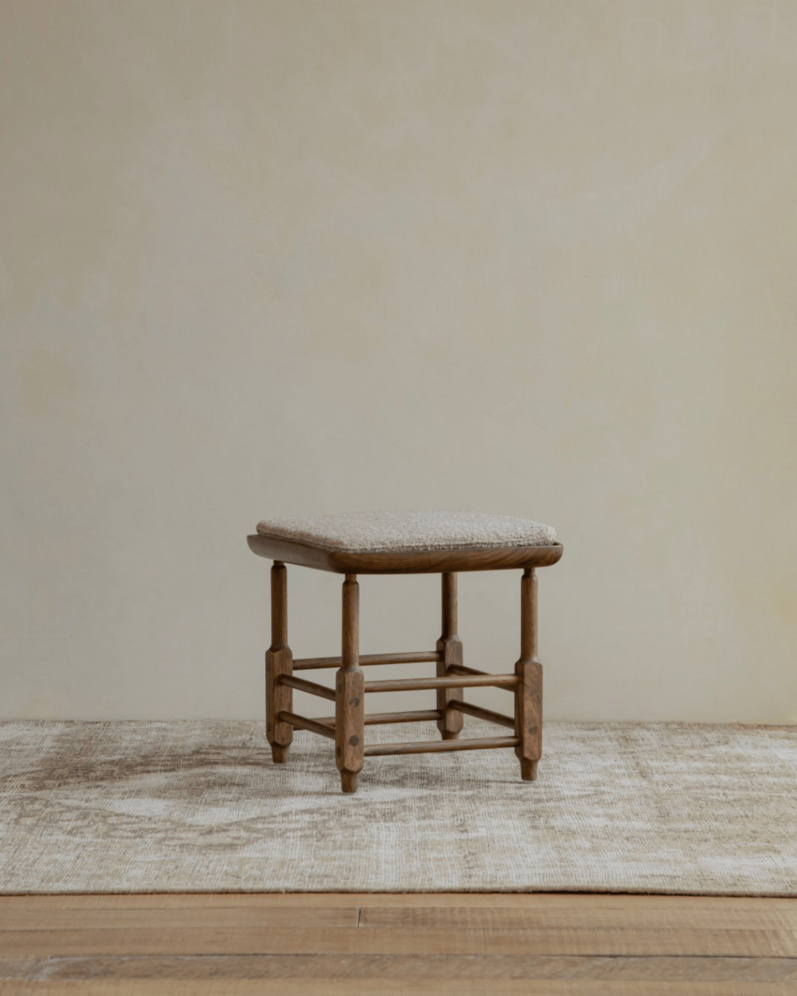 Magrini Stool in zebrawood with textured cushion, modern design