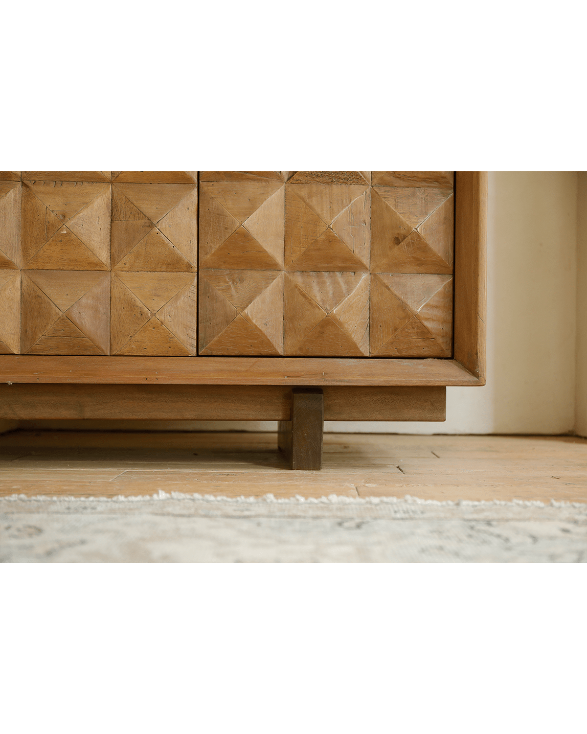 Bumpy Sideboard in reclaimed wood, geometric design, modern living room furniture