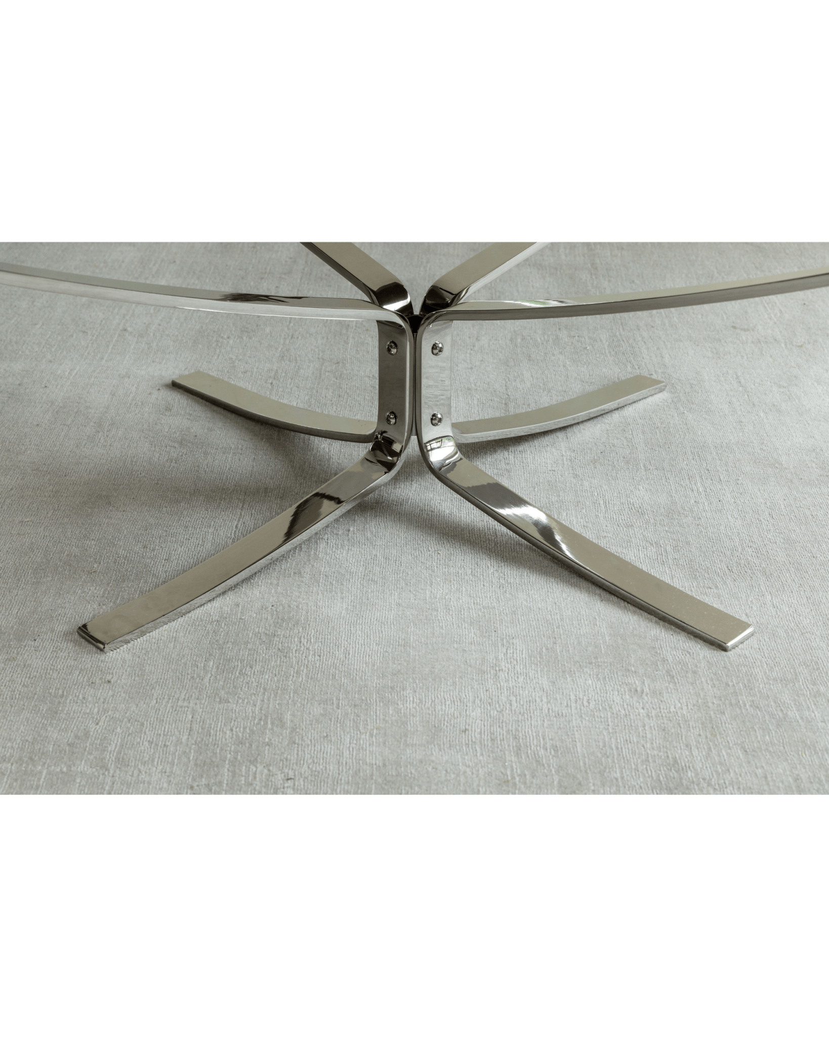 Falcon Chair base detail: Brushed stainless steel frame, Scandinavian design, modern interior