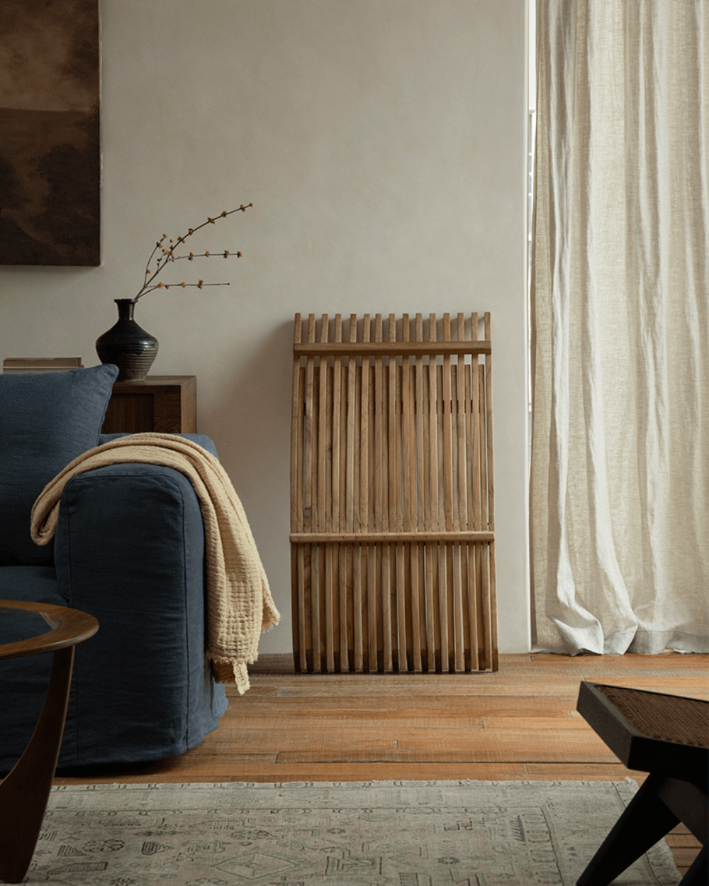 Oly Lounge Chair - Foldable wooden design, modern interior setting, for indoor and outdoor comfort and style