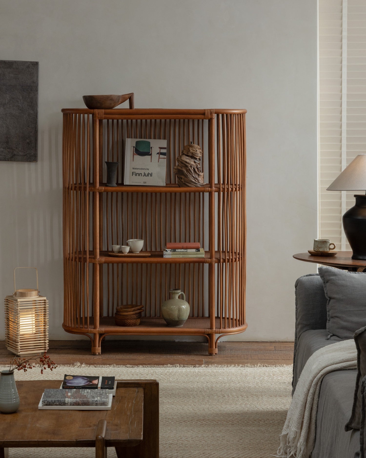 Olin Rattan Display Shelf