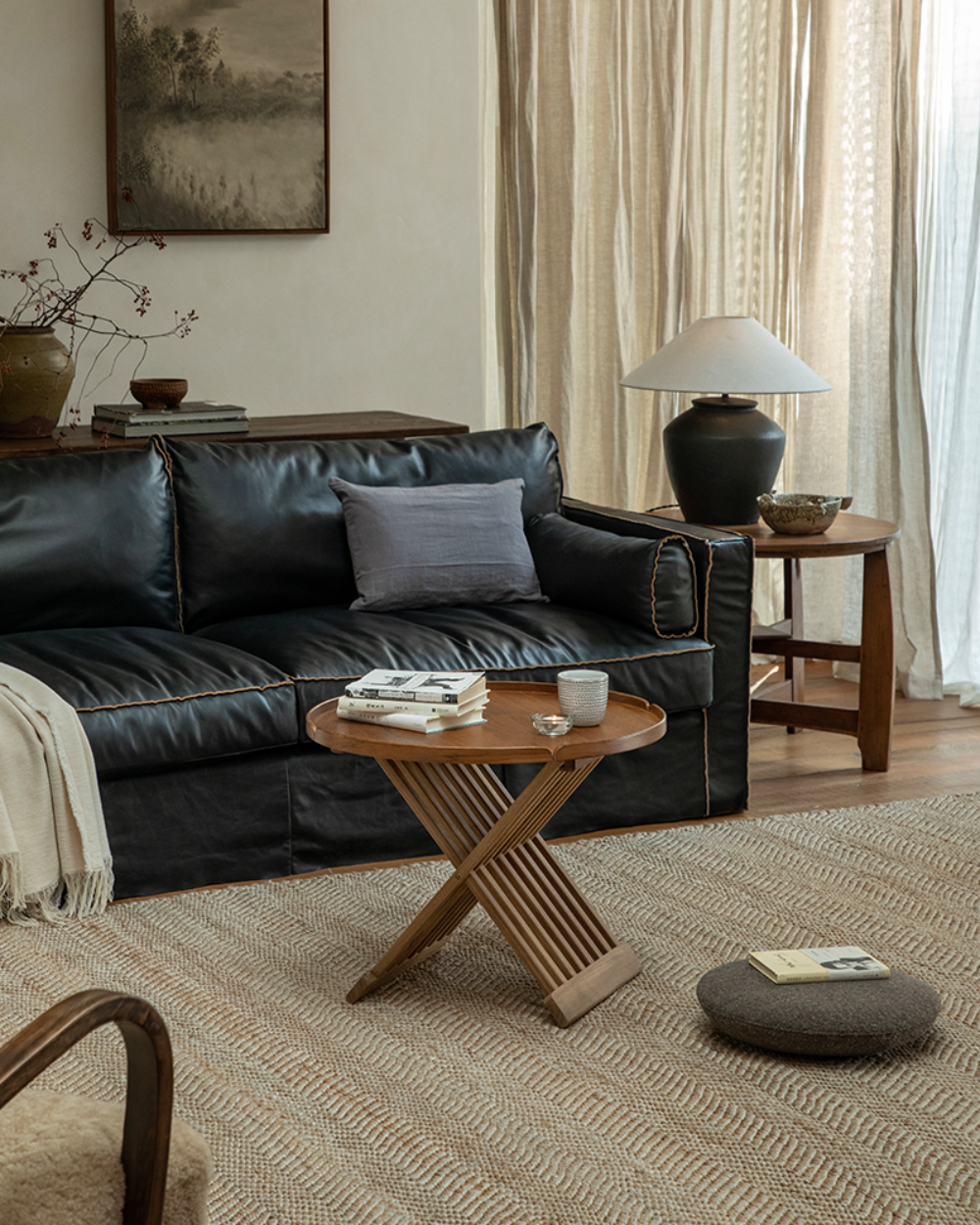 Folding Coffee Table with Tabletop - ZM Home