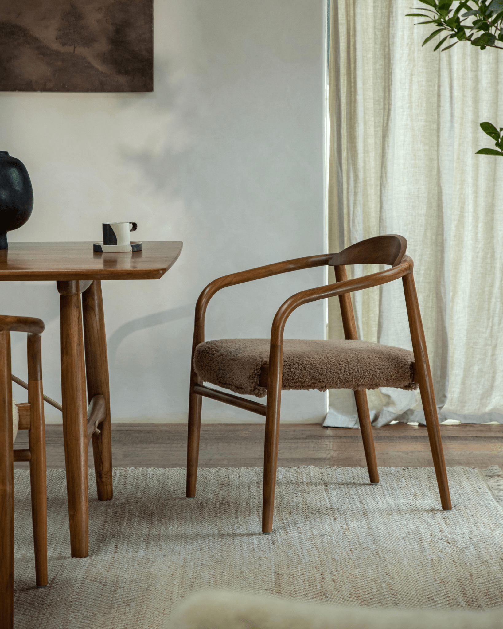 Crescent Shearling Chair - ZM Home