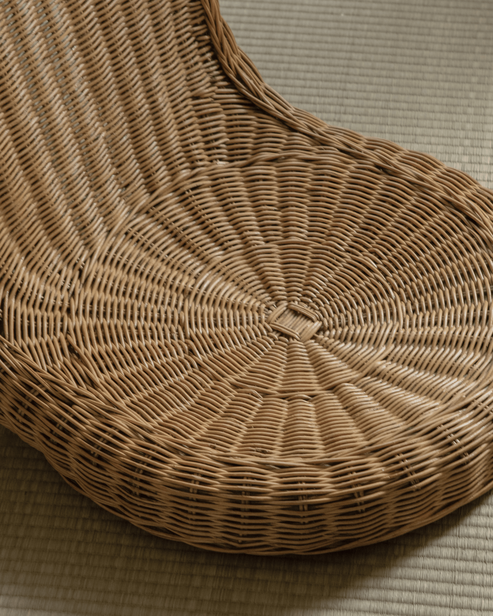 Lotus Tatami Set: Handwoven rattan chair detail, perfect for tea room or zen living space.