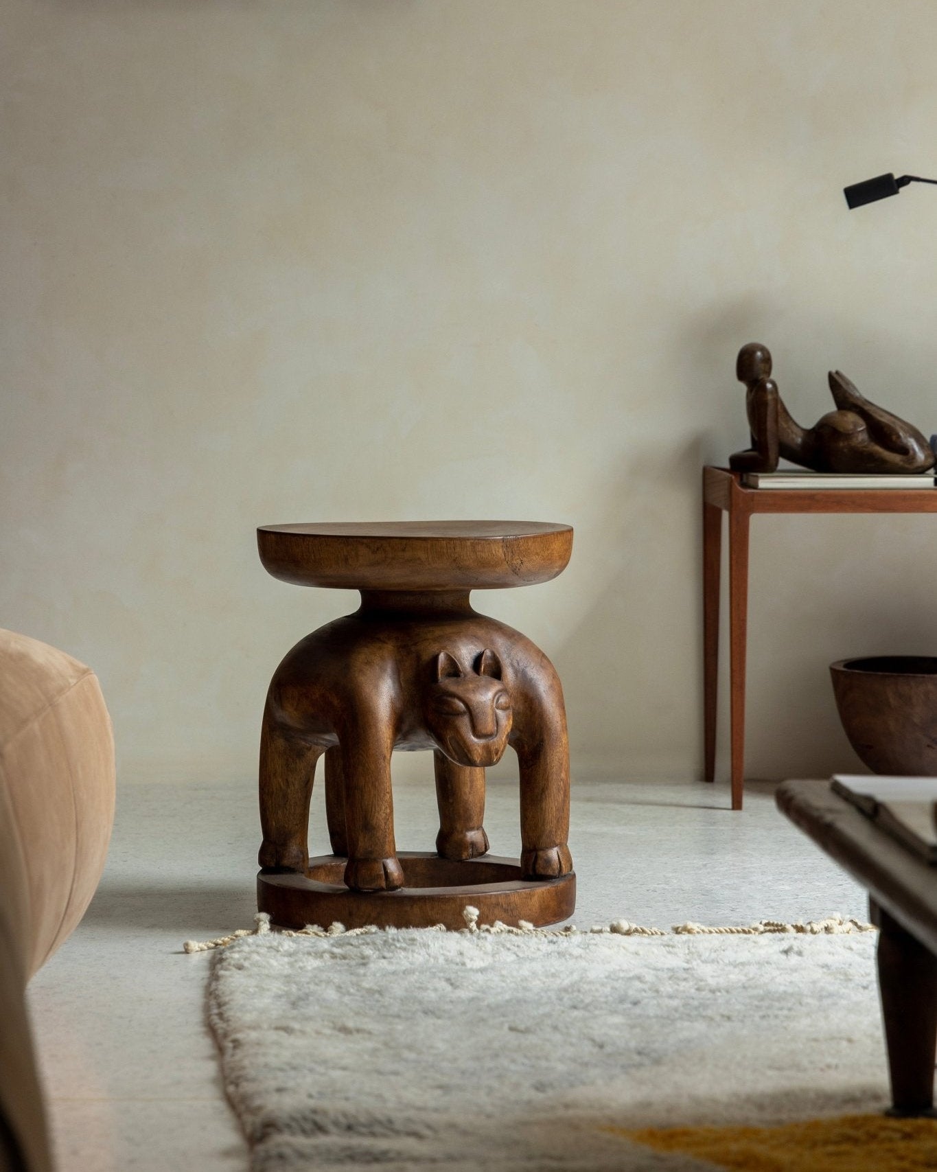 Tribal Sculptural End Table - ZM Home