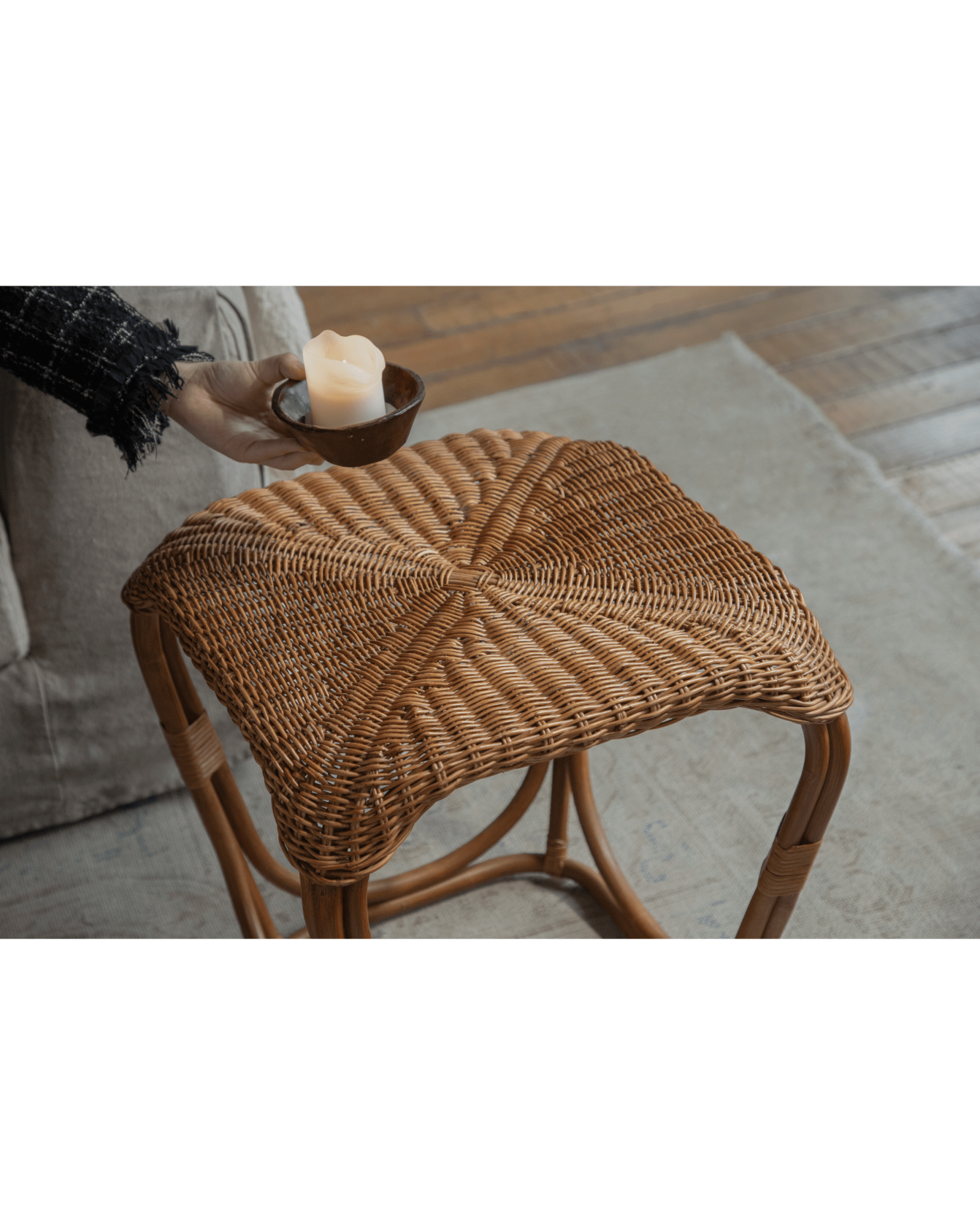 Pinecone Rattan Side Table - ZM Home