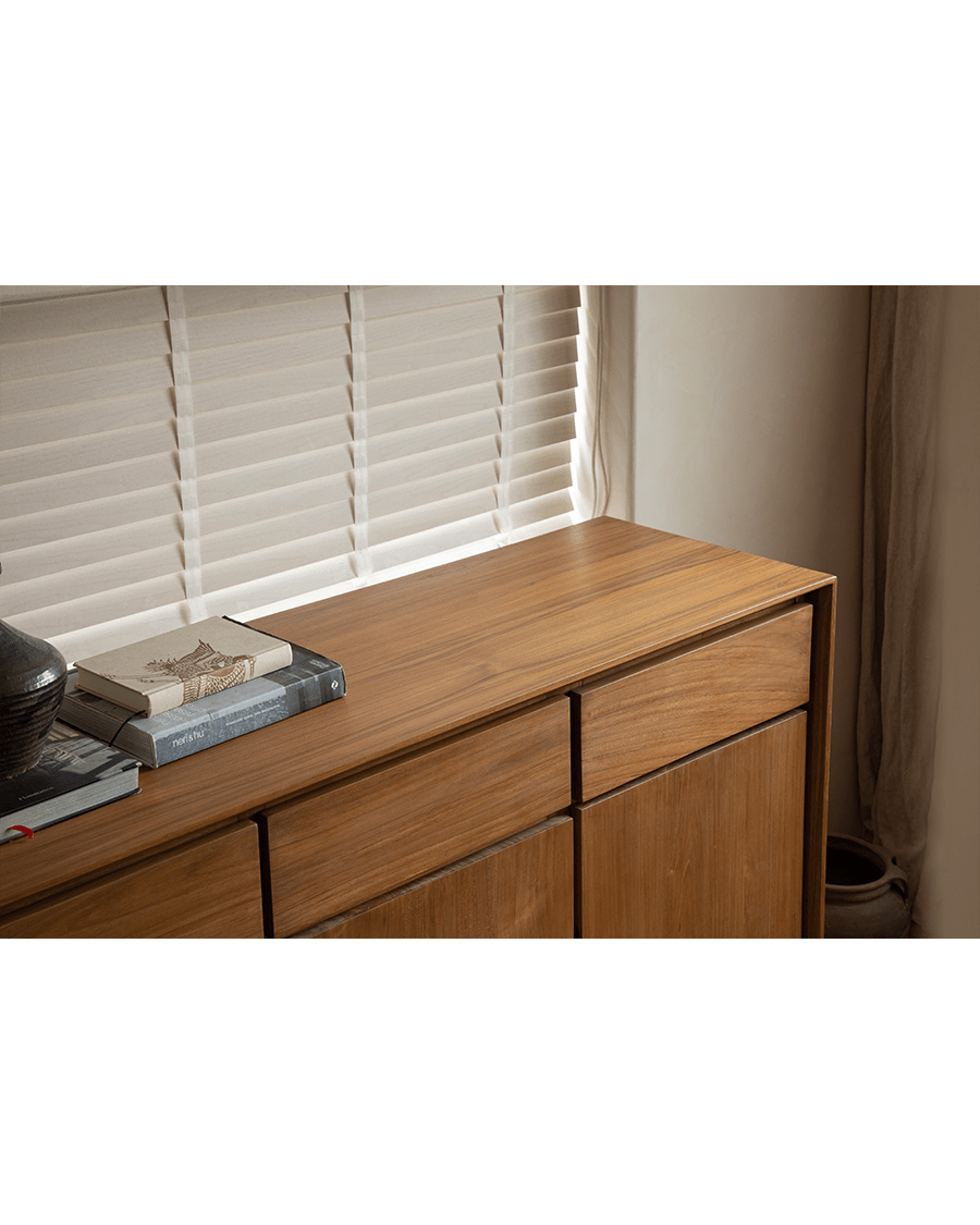 NO.44 Teak Sideboard in solid teak, with drawers and ample storage. Elegant design for modern interiors.