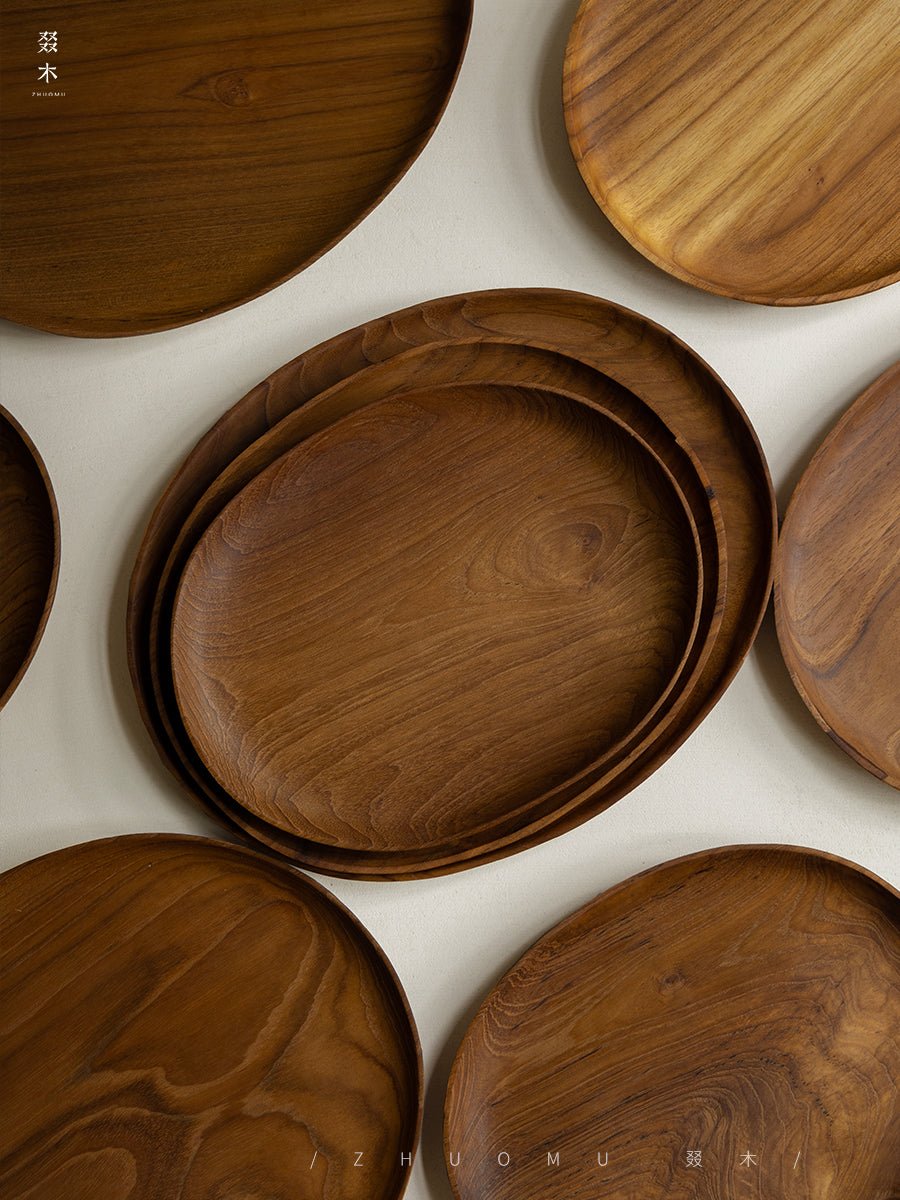 Handcrafted Teak Wood Olive Plates - Oval Serving Trays for Elegant Dining