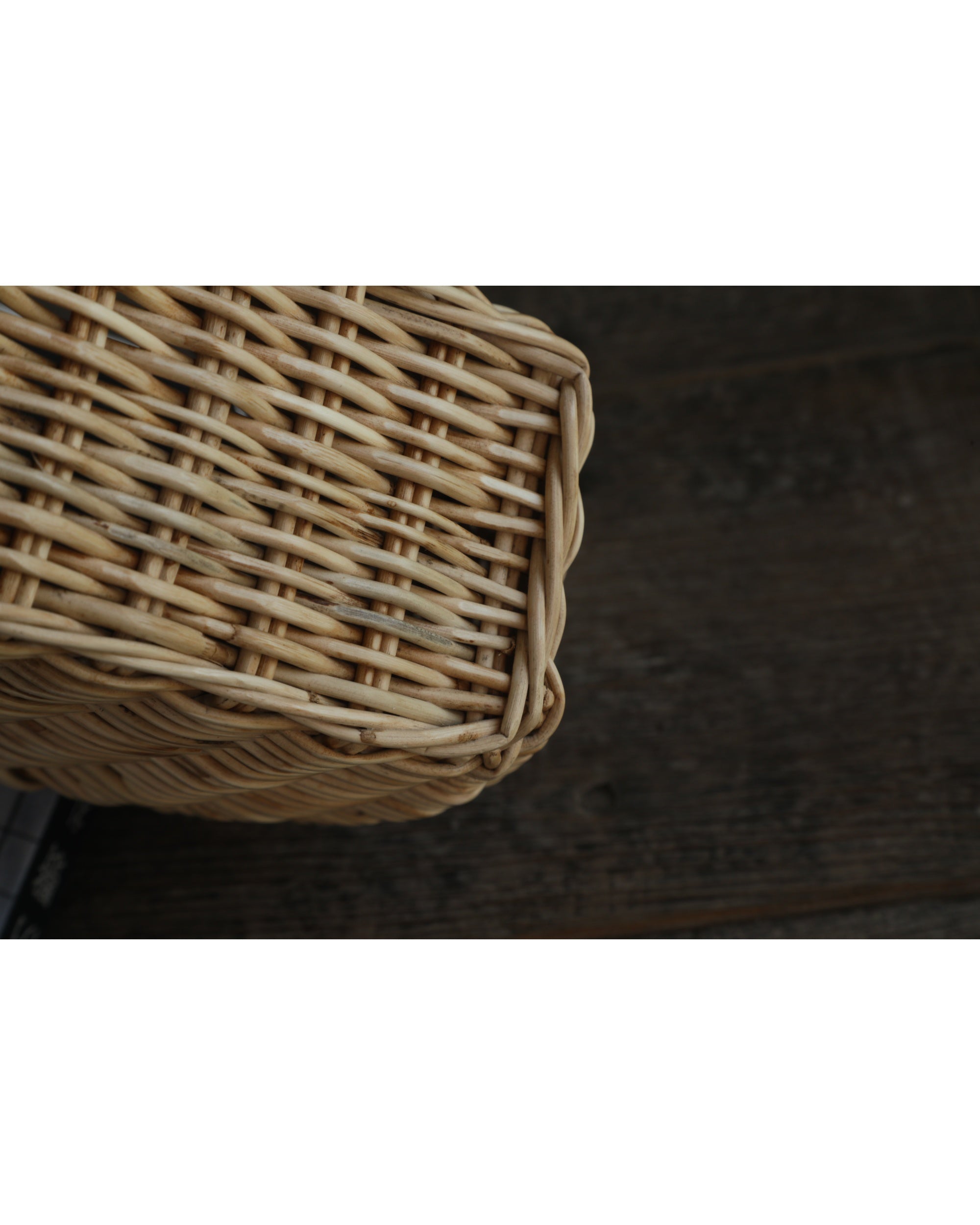 Nora Clutch woven rattan basket detail with handcrafted texture