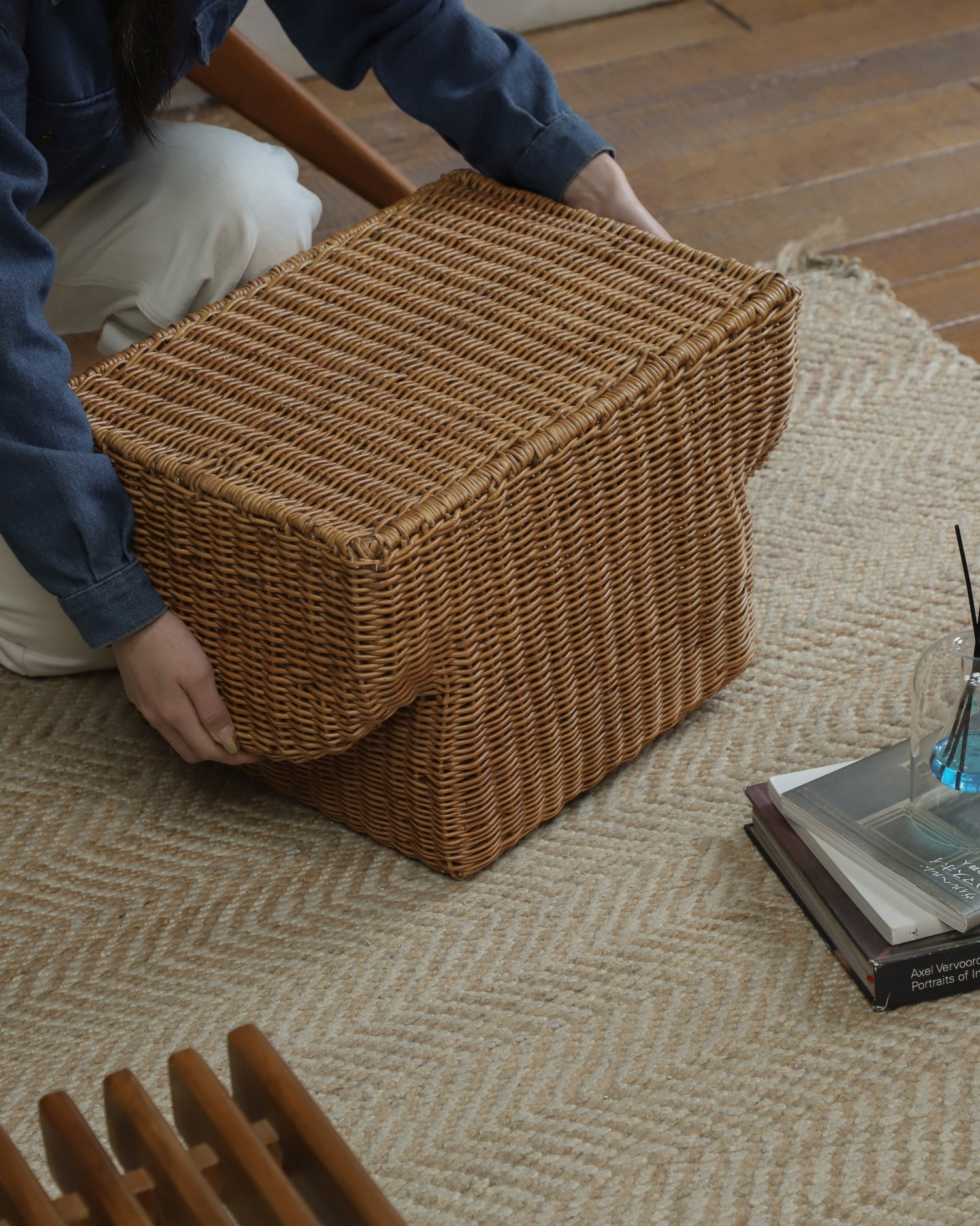 Bruno Rattan Side Table Set