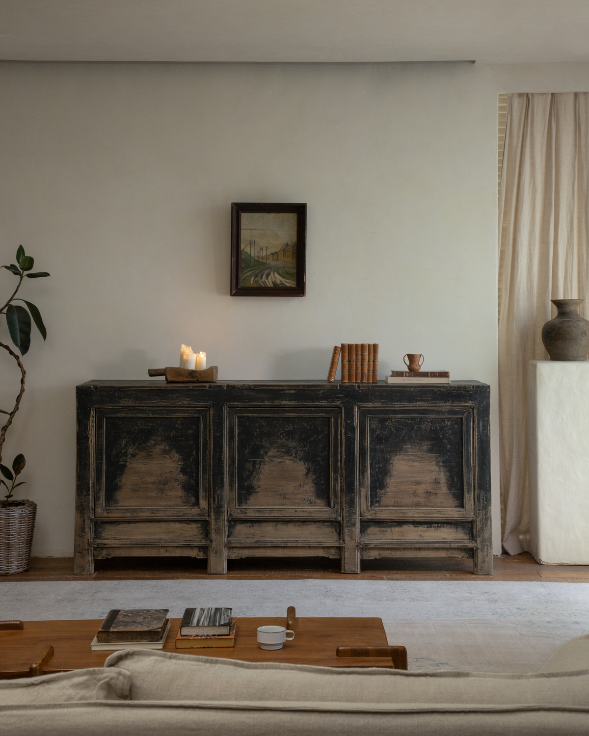 Chinese Vintage Paneled Sideboard