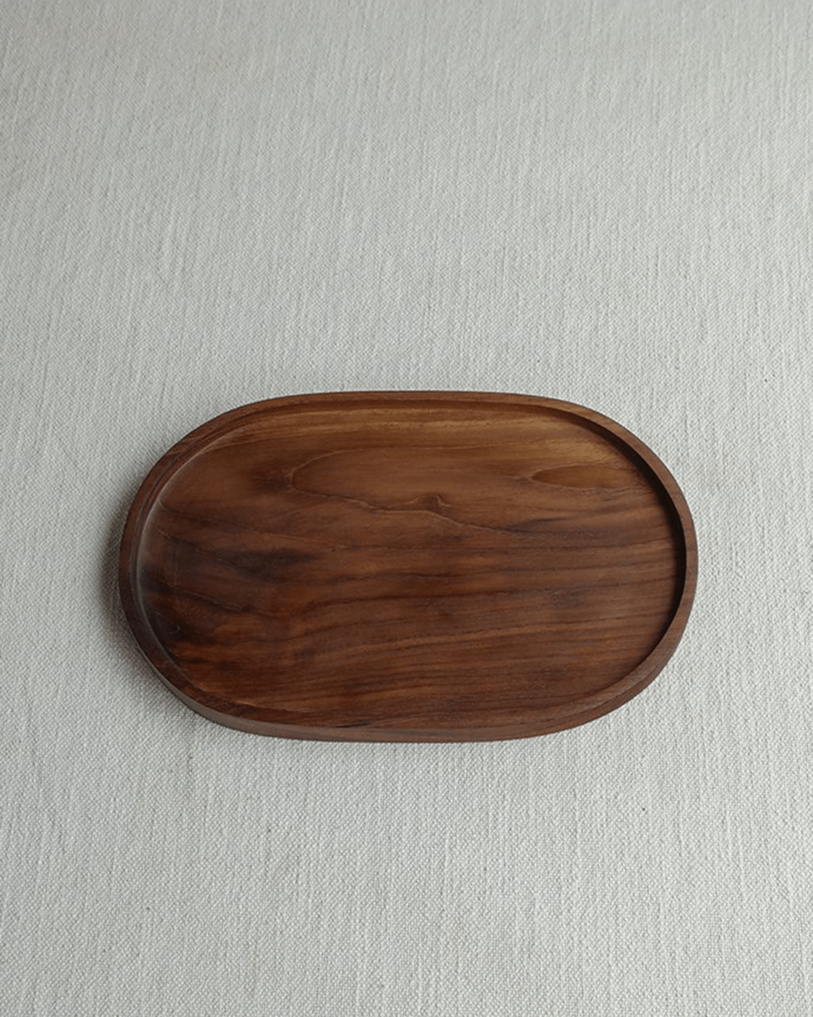 Handcrafted teak wood olive plate - Oval serving tray for elegant dining