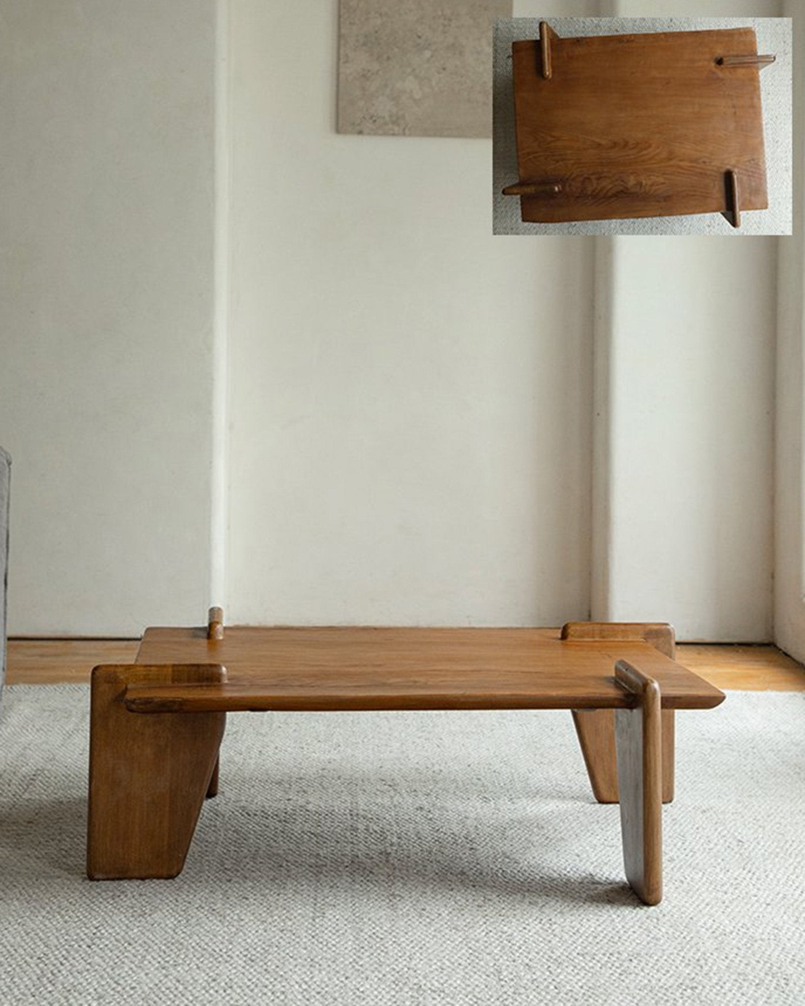 Deck Coffee Table - Rustic reclaimed wood table with modern design, perfect for living room decor, natural texture