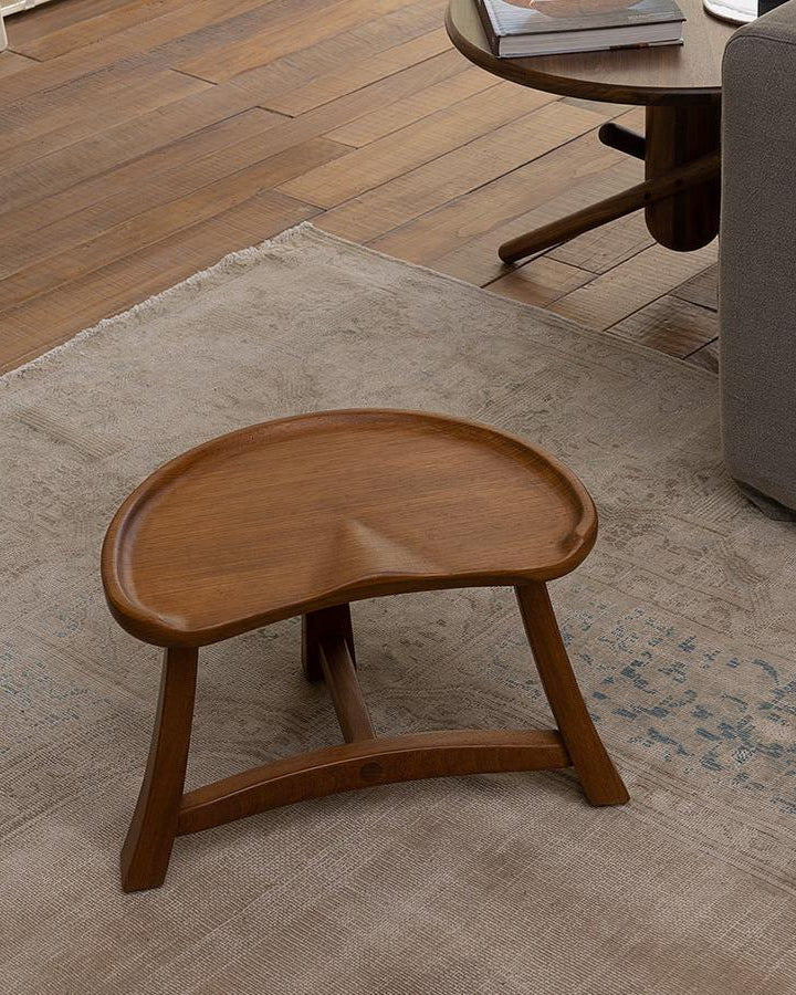 Teak wood Pod Stool, natural finish, vintage style, versatile stool or side table.