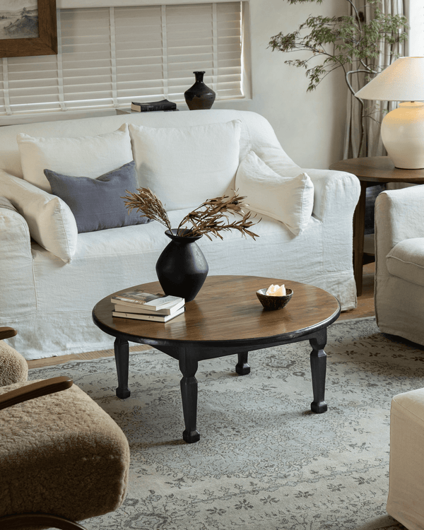 Round Coffee Table - Reclaimed Teak & Modern Style - ZM Home