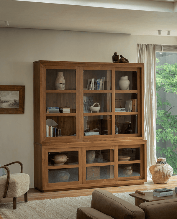 Glass Front Bookcase - ZM Home
