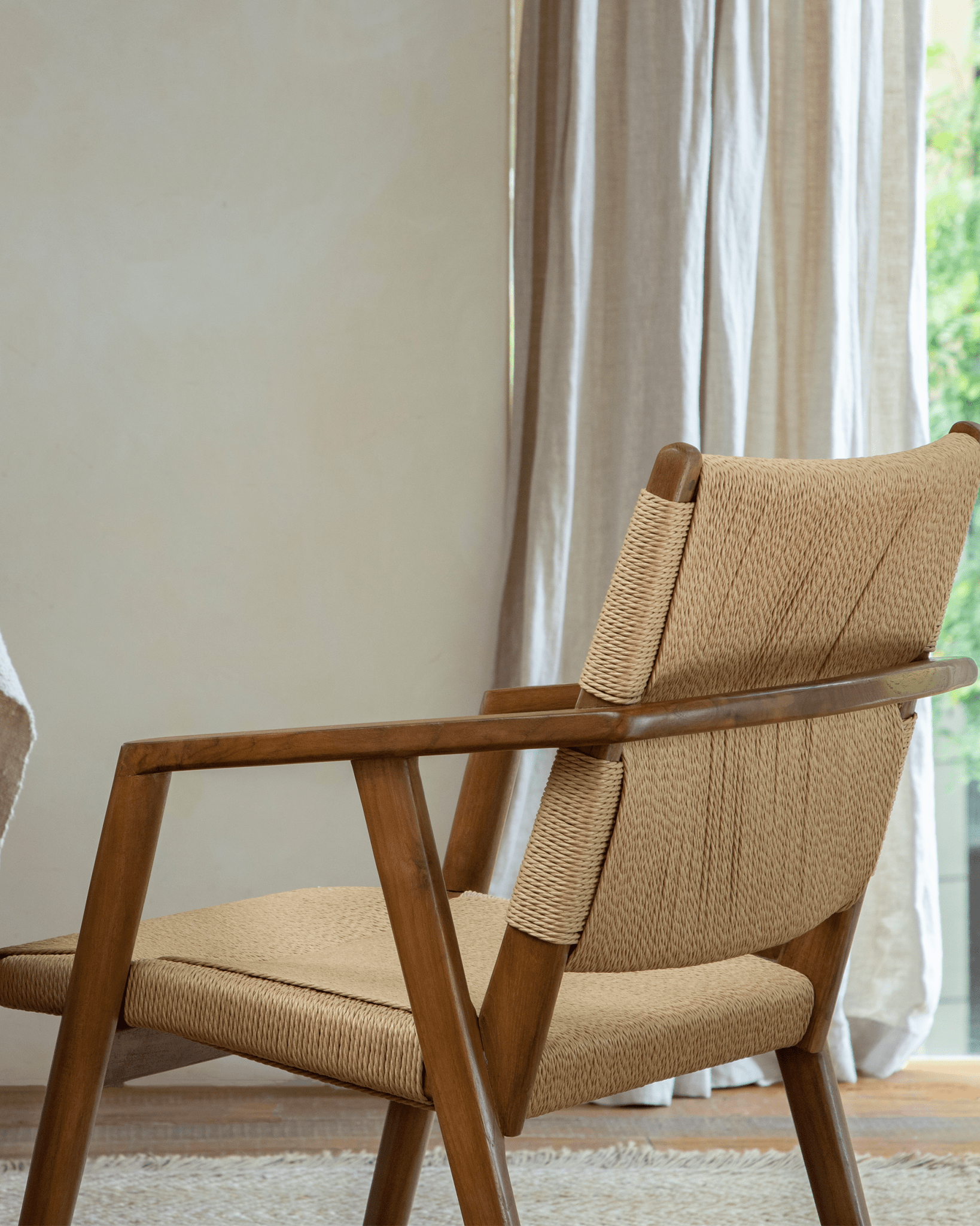 Louisa Chair - Teak frame with woven seat and backrest. Mid-Century Modern design.
