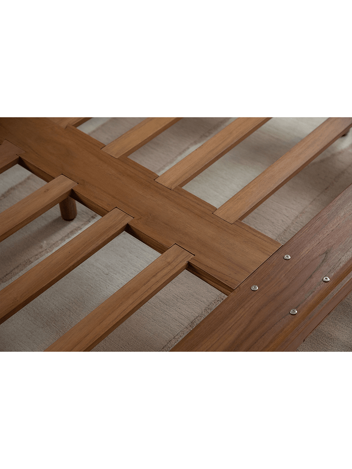 Seren Teak Linen Bed - ZM Home